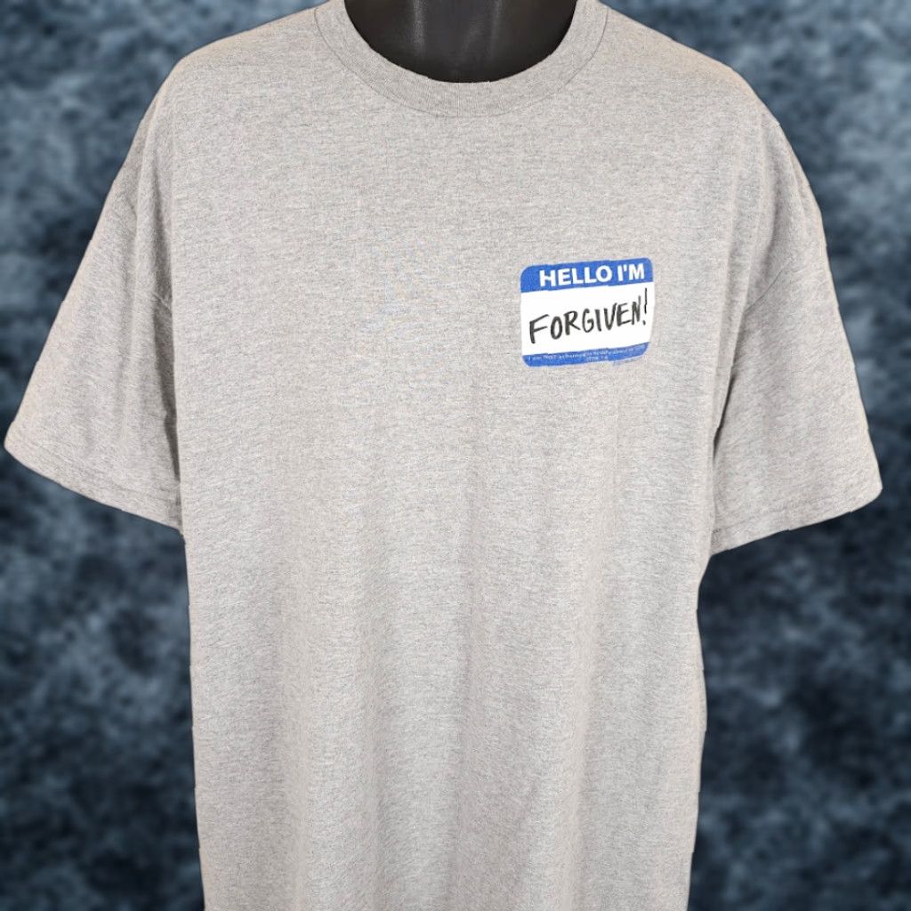 Vintage VINTAGE Christian T Shirt Mens Size 2XL Gray Y2K Jesus Christ Forgiven Kerusso Shirt Mens Gray 2000s Jesus Christ Baptism? Size US XXL / EU 58 / 5 - 1 Thumbnail