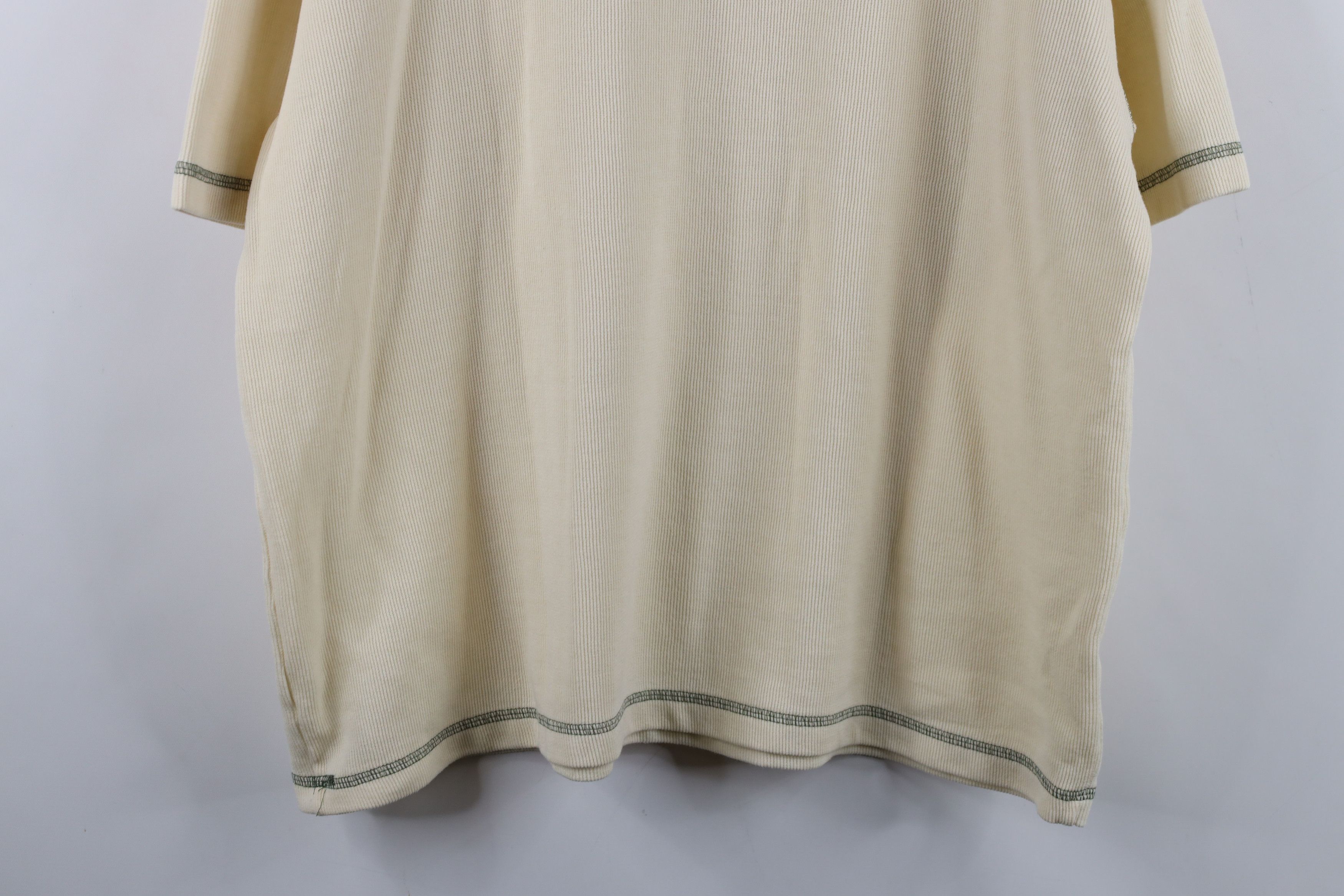 Vintage Vintage 90s Streetwear Thermal Waffle Knit T-Shirt Cream Size US XXL / EU 58 / 5 - 11 Thumbnail