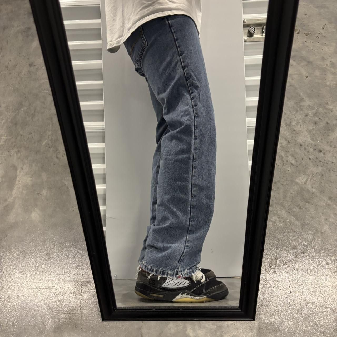 Japanese Brand × Vintage Crazy Vintage Y2K/2000s Grunge Medium Wash Insulated Distressed Denim Jeans! Size US 27 - 2 Thumbnail