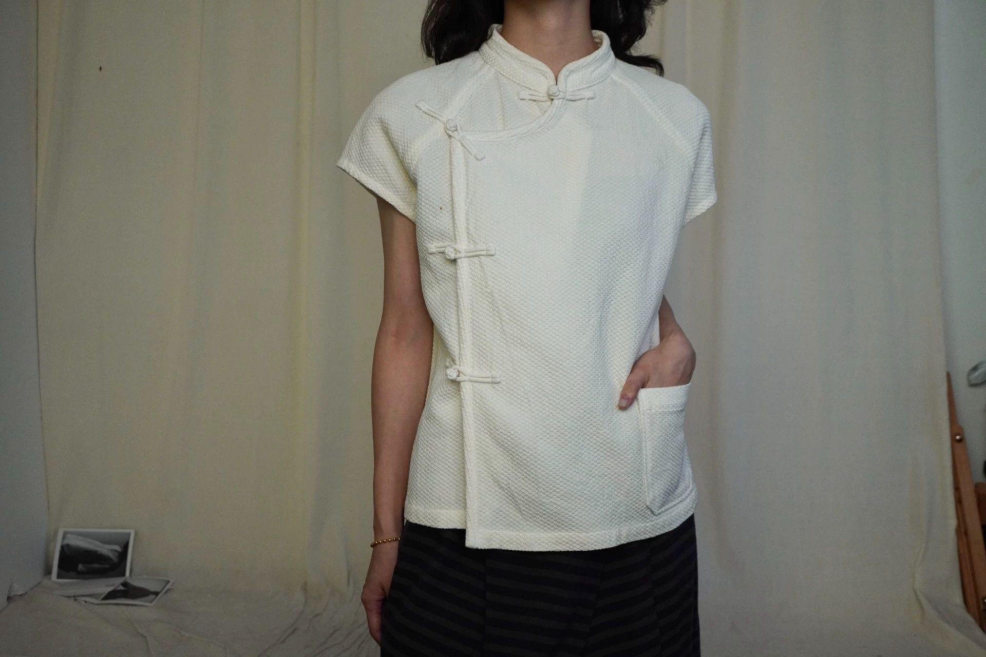 Issey Miyake Issey Miyake 1990s Plantation Chinese Top M Size M / US 6-8 / IT 42-44 - 5 Thumbnail