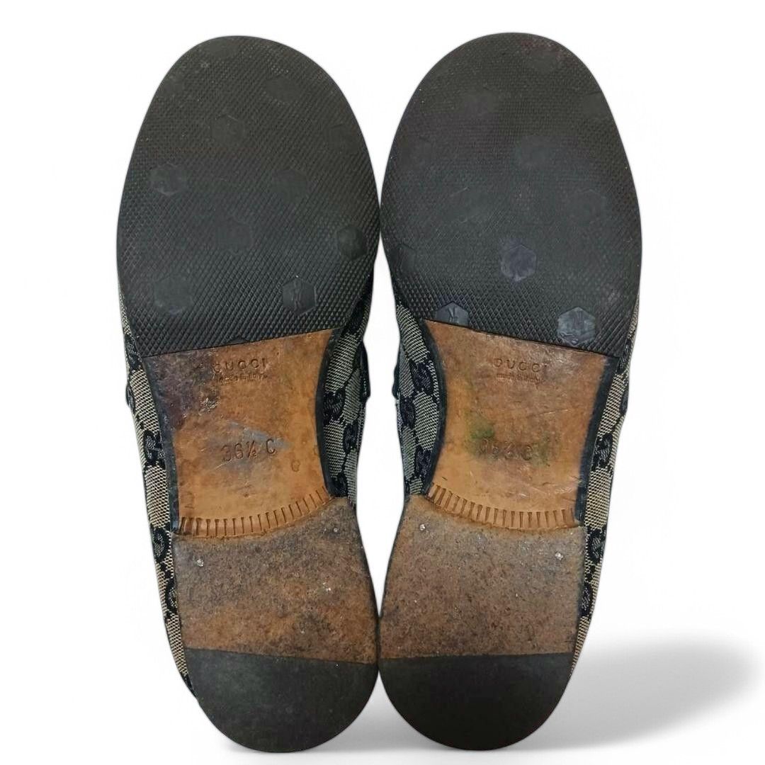 Gucci Gucci - 36.5 Horsebit Boots Loafers Canvas Leather D-Ring Size US 5.5 / IT 35.5 - 4 Thumbnail
