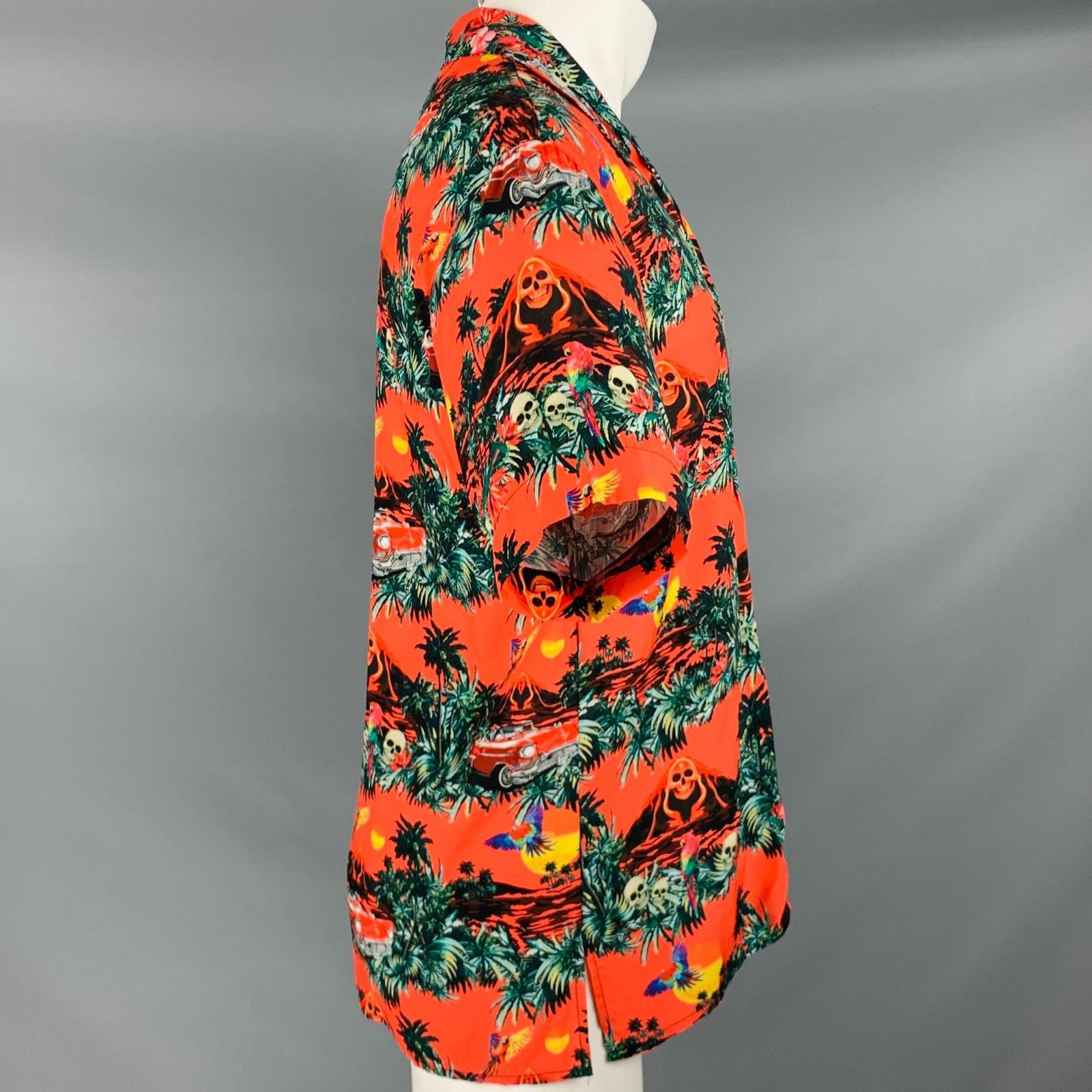 Other MAUNA KEA Orange Color Hawaiian Viscose Short Sleeve Shirt Size US S / EU 44-46 / 1 - 4 Thumbnail