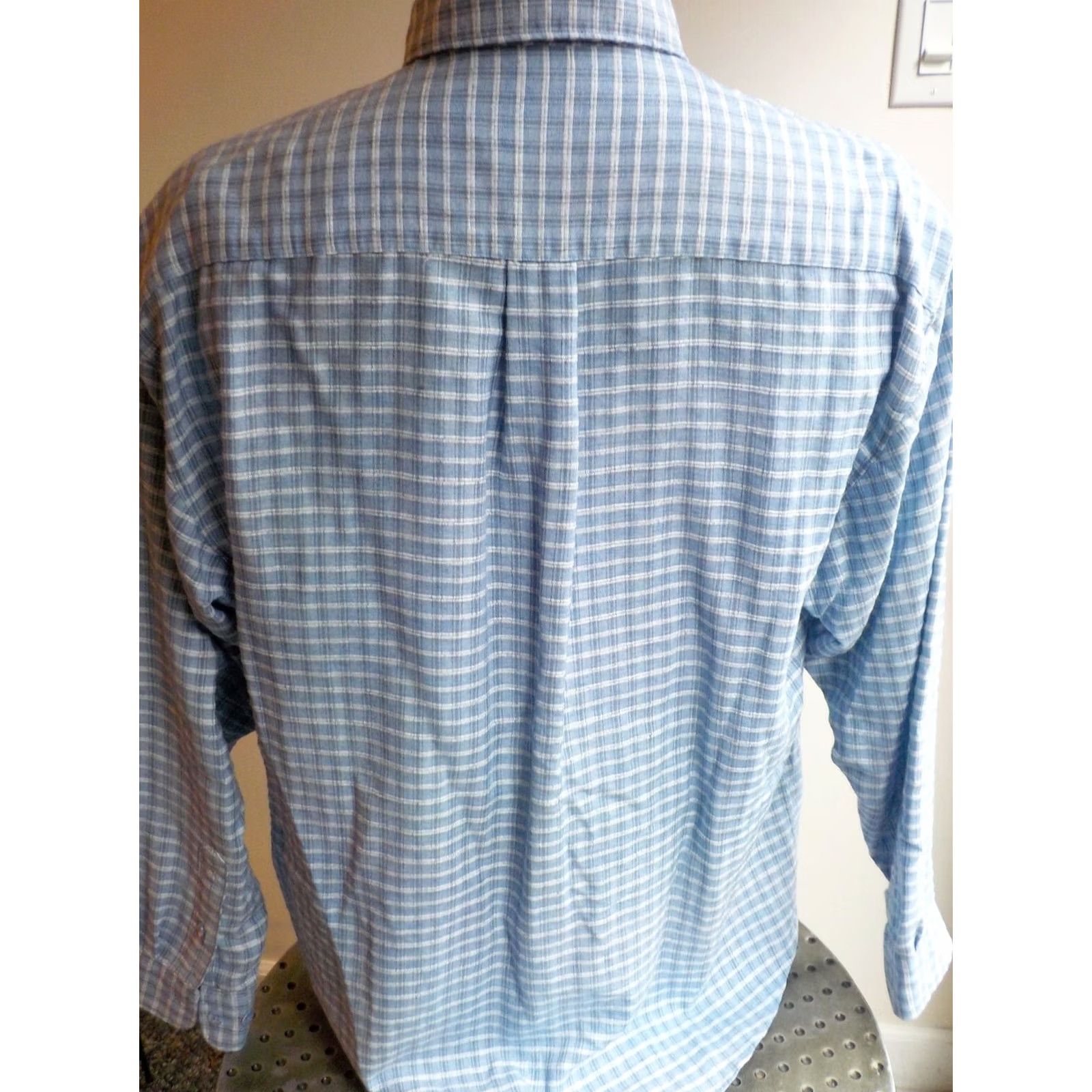 Vintage INDIGO PALMS Tommy Bahama Blue Plaid LS Shirt Rayon/Cotton/Linen SZ Large Size US L / EU 52-54 / 3 - 3 Thumbnail