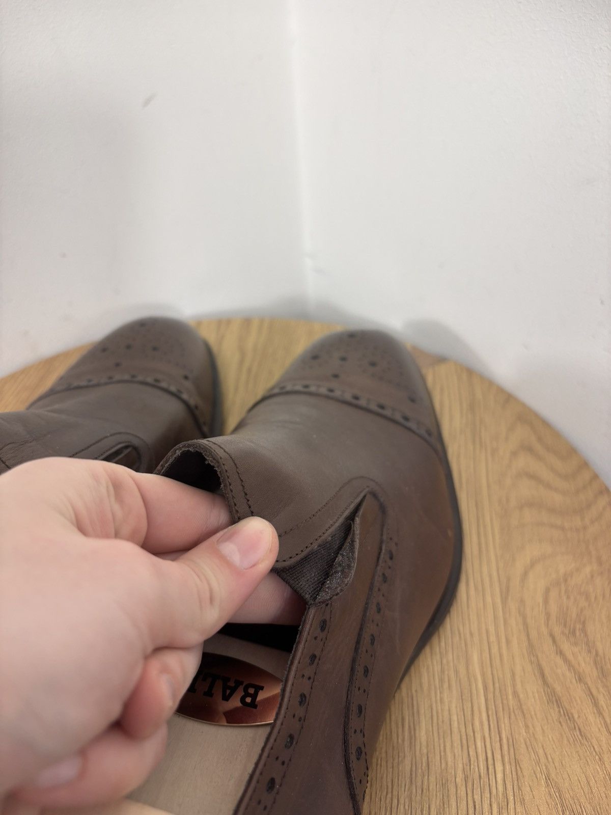 Baldinini Baldinini Men’s Brown Leather Cap Toe Slip On Dress Shoes Size US 12 / EU 45 - 15 Thumbnail