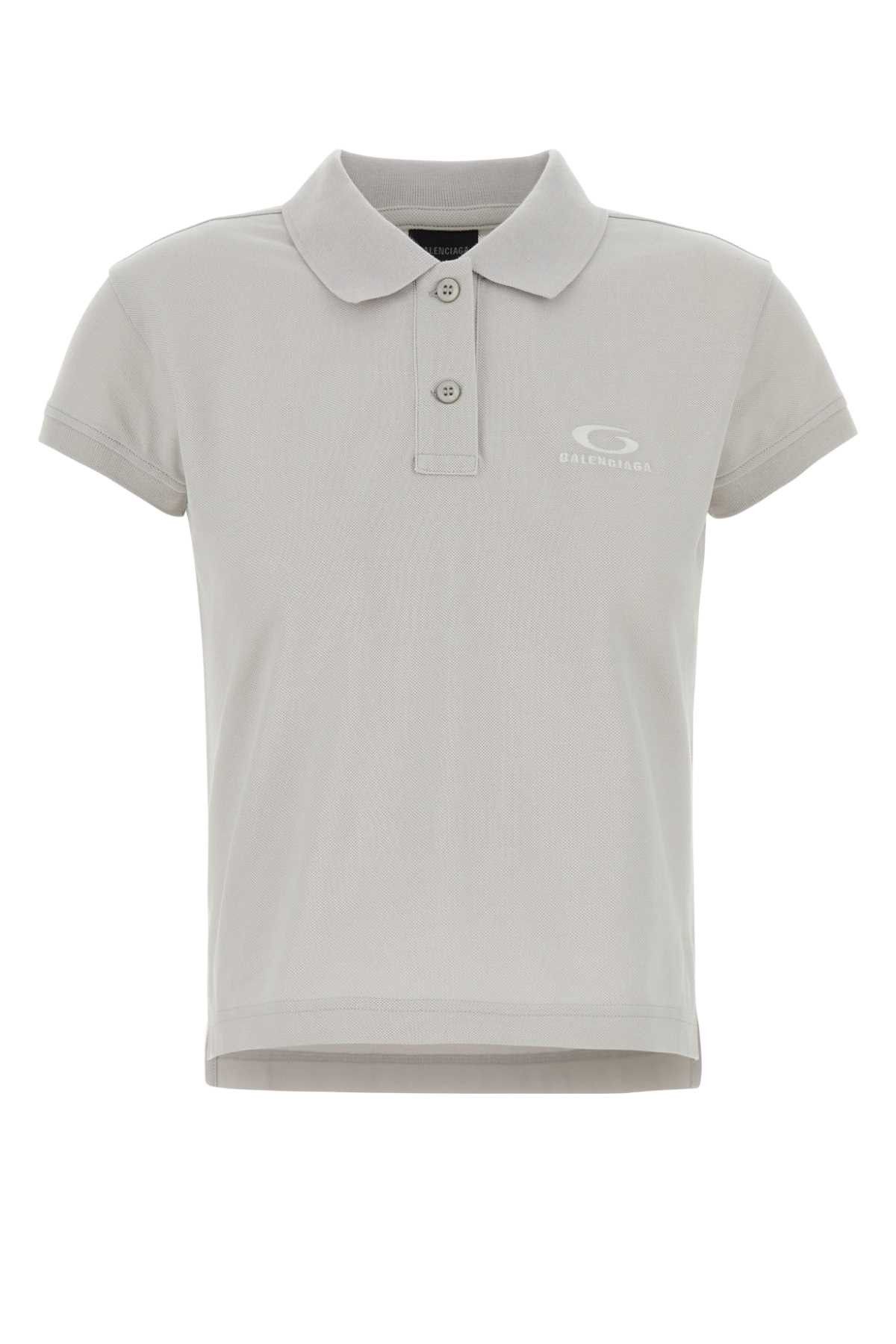 Balenciaga Light Grey Piquet Polo Shirt Size M / US 6-8 / IT 42-44 - 1 Thumbnail