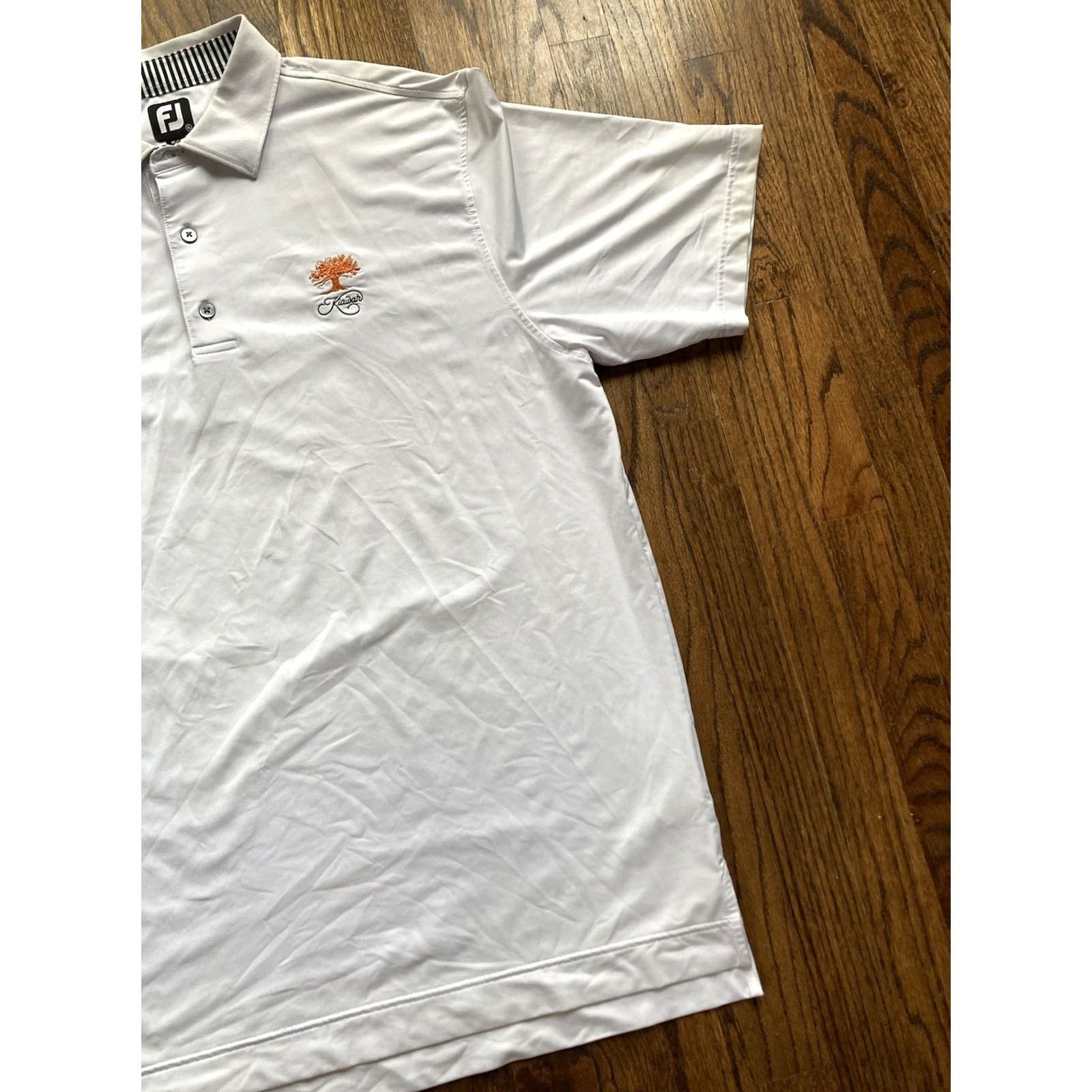 Footjoy FootJoy Mens Polo Size XL White Performance Stretch Golf Shirt Regular Sleeve Short Sleeve Collared Breathable All Seasons Logo Size US XL / EU 56 / 4 - 3 Thumbnail