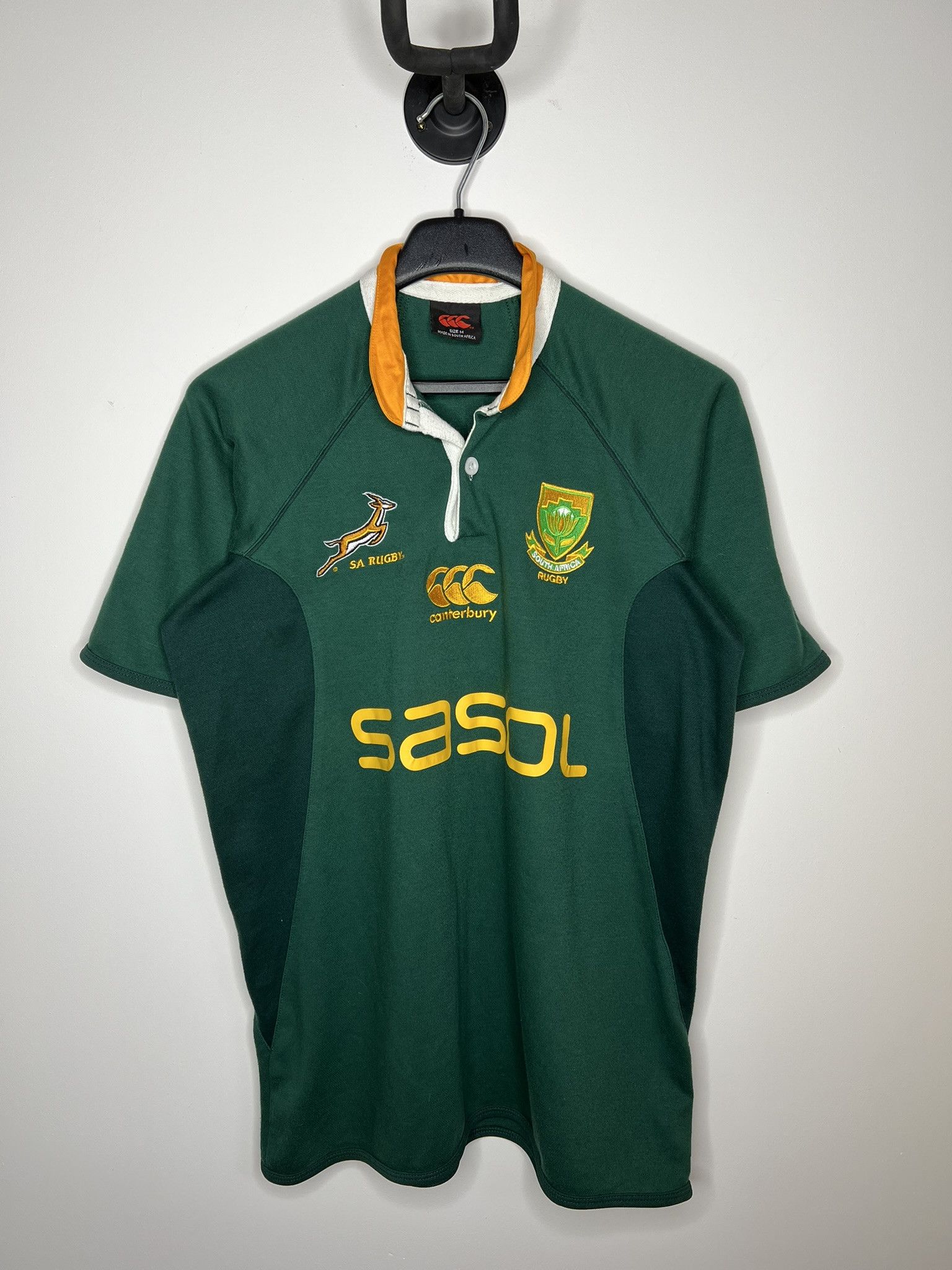 Canterbury of New Zealand SOUTH AFRICA NATIONAL RUGBY TEAM HOME JERSEY SHIRT Size US M / EU 48-50 / 2 - 1 Thumbnail