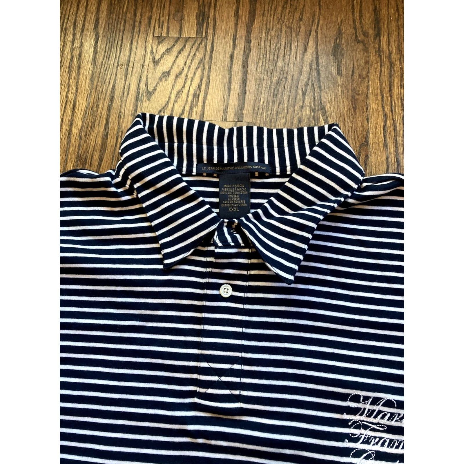 Vintage VINTAGE Marithe Francois Girbaud Polo Shirt Mens 3XL Blue Striped Y2K Hip Hop Size US XXL / EU 58 / 5 - 5 Thumbnail
