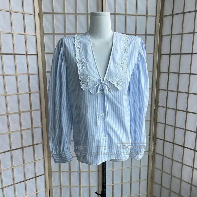 Miu Miu Miu Miu Sky Blue Cotton Women's Shirt . Size M / US 6-8 / IT 42-44 - 1 Thumbnail