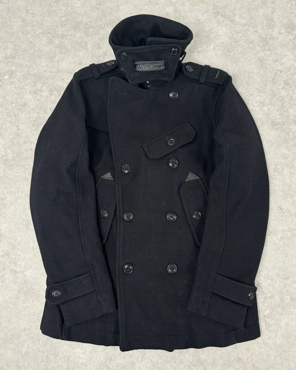 Diesel 2010s Diesel Black Buttoned Officer Wool Peacoat Size US M / EU 48-50 / 2 - 8 Thumbnail