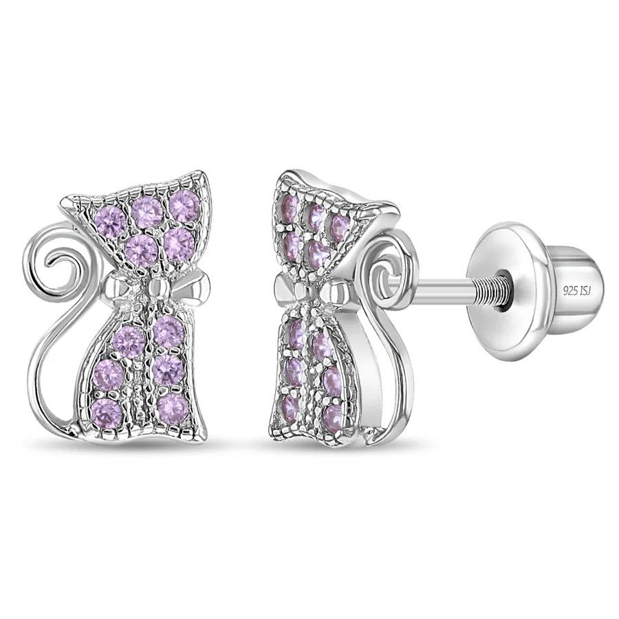 Other Sassy Kitty Cat Kids Earrings - Sterling Silver Size ONE SIZE - 1 Thumbnail