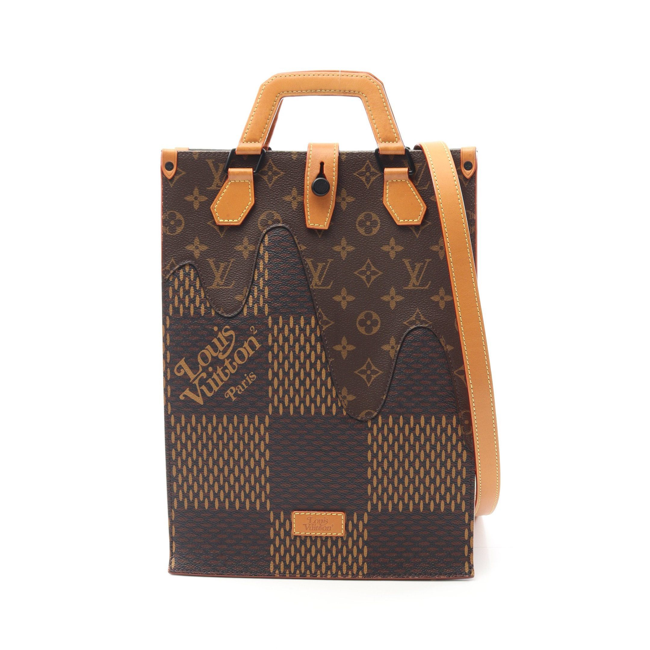 Louis Vuitton Louis Vuitton Louis Vuitton * Nigo Mini Tote Lv Squared Damier Ebene Giant Monogram Handbag Bag Leather Brown Size ONE SIZE - 1 Thumbnail