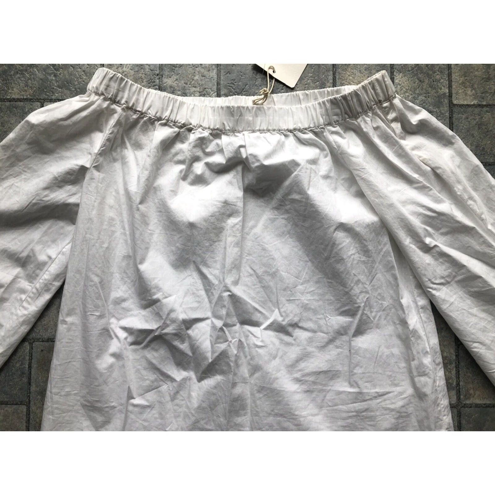 Vintage VINTAGE Beach Lunch Lounge Women’s Top Strapless Shoulder White Size S/P 100% Cotton Size S / US 4 / IT 40 - 3 Thumbnail
