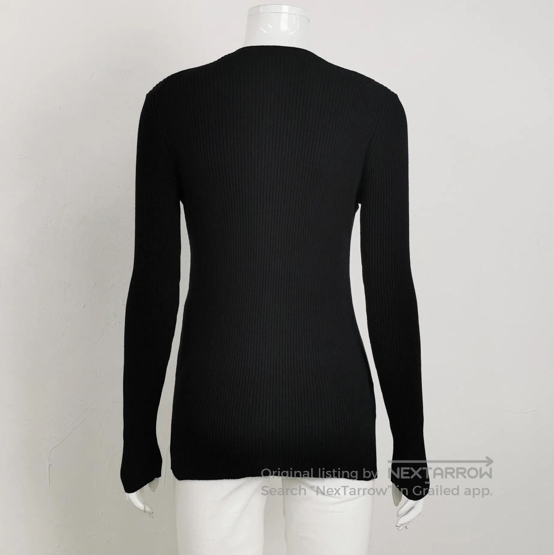 Prada Prada Black Cotton Ribbed Knit Sweater . Size M / US 6-8 / IT 42-44 - 2 Thumbnail