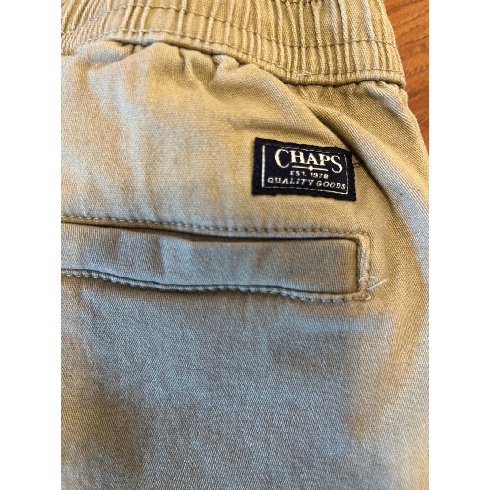 Chaps Chaps Boys Size Small Khaki Pants with Elastic Waist Size 22" - 7 Thumbnail