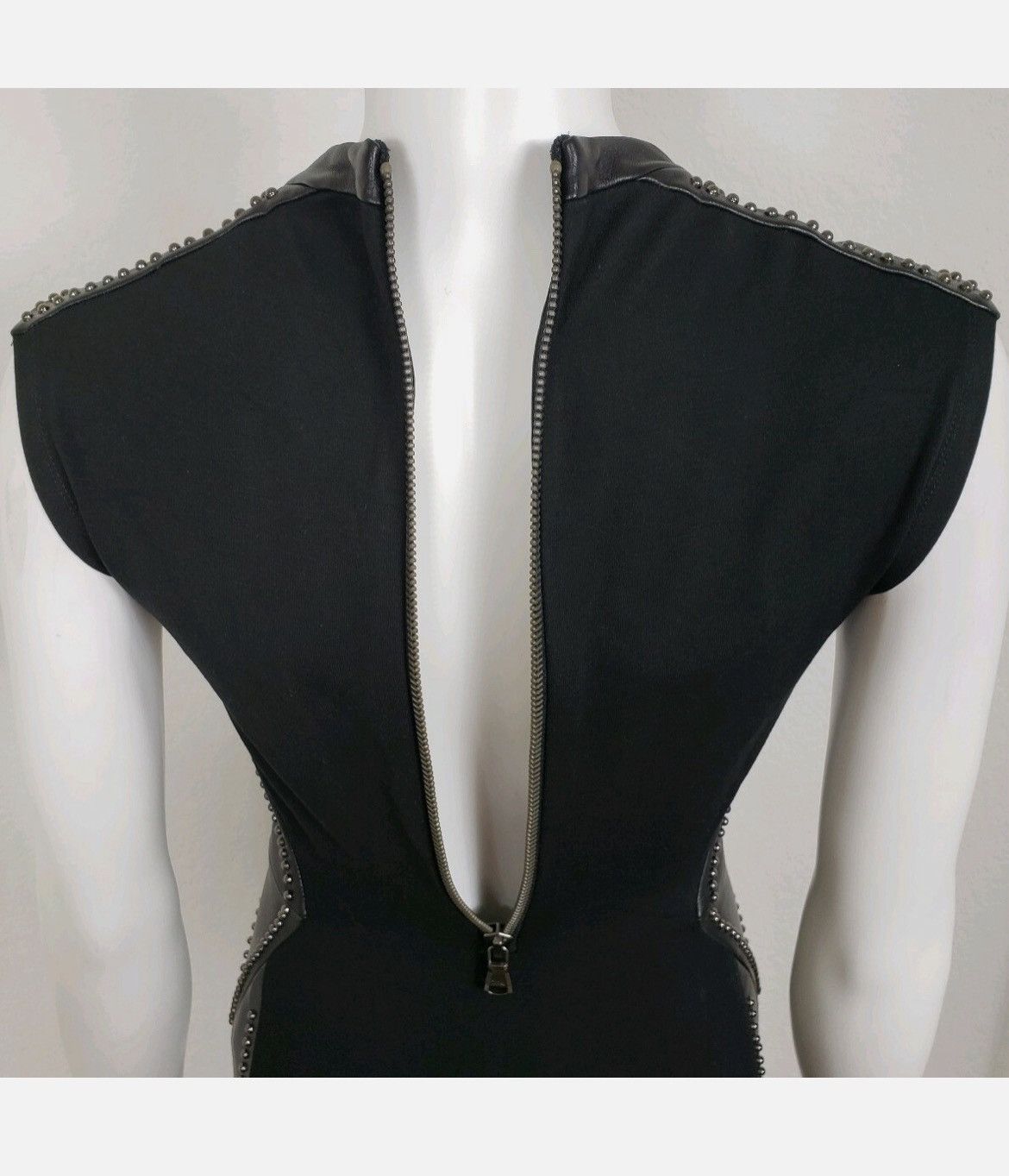 Haute Hippie Haute Hippie Black Sleeveless Lambskin Leather studded Dress Size XS / US 0-2 / IT 36-38 - 8 Thumbnail