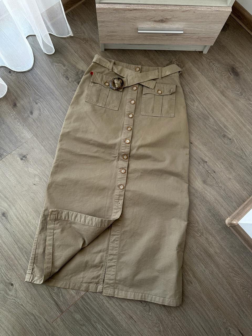 Japanese Brand × Vintage Vintage Bruna Beige Below The Knee Button Skirt Size 30" / US 8 / IT 44 - 3 Thumbnail