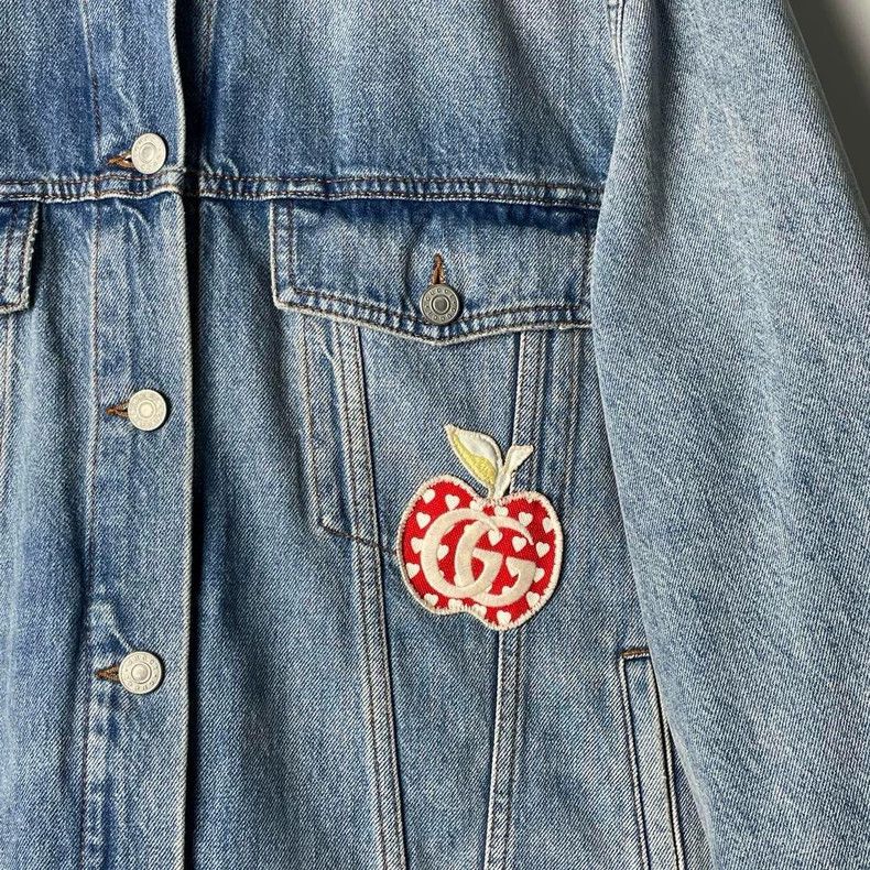 Gucci Gucci Single-breasted apple pattern long-sleeved denim jack Size US XS / EU 42 / 0 - 3 Thumbnail