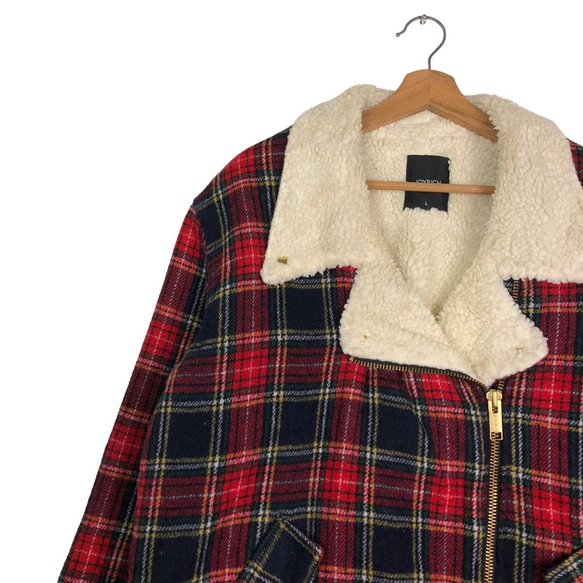 Issey Miyake 🔥VINTAGE BIKER JACKET DOUBLE BREAST JOYRICH JAPAN TARTAN Size US L / EU 52-54 / 3 - 7 Thumbnail