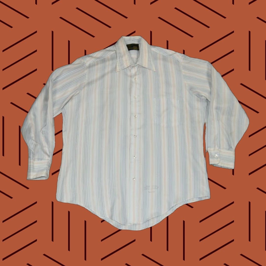 Sears VTG 70s SEARS GOLDEN COMFORT LONG SLEEVE BUTTON SHIRT MENS 16 1/2 34 STRIPED Size US L / EU 52-54 / 3 - 1 Thumbnail