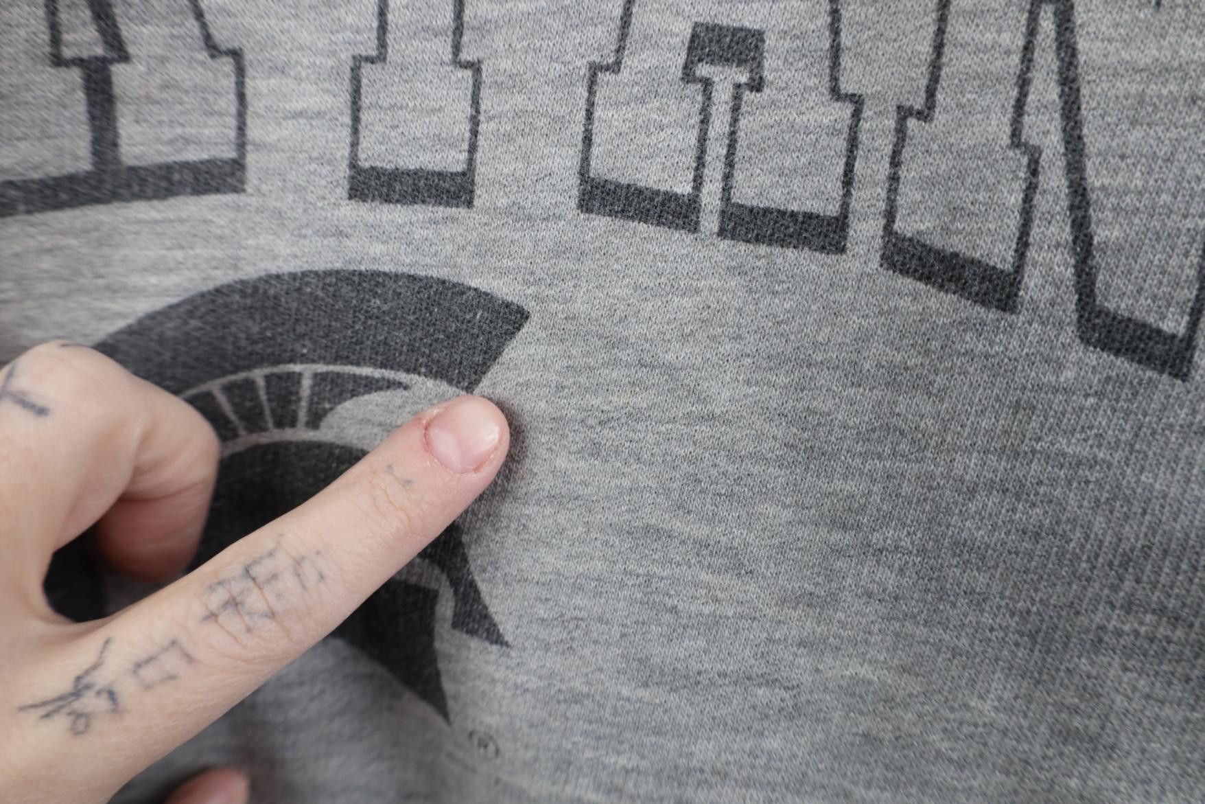 Vintage Vintage 90s Michigan State University Hoodie Sweatshirt Gray Size US S / EU 44-46 / 1 - 7 Thumbnail