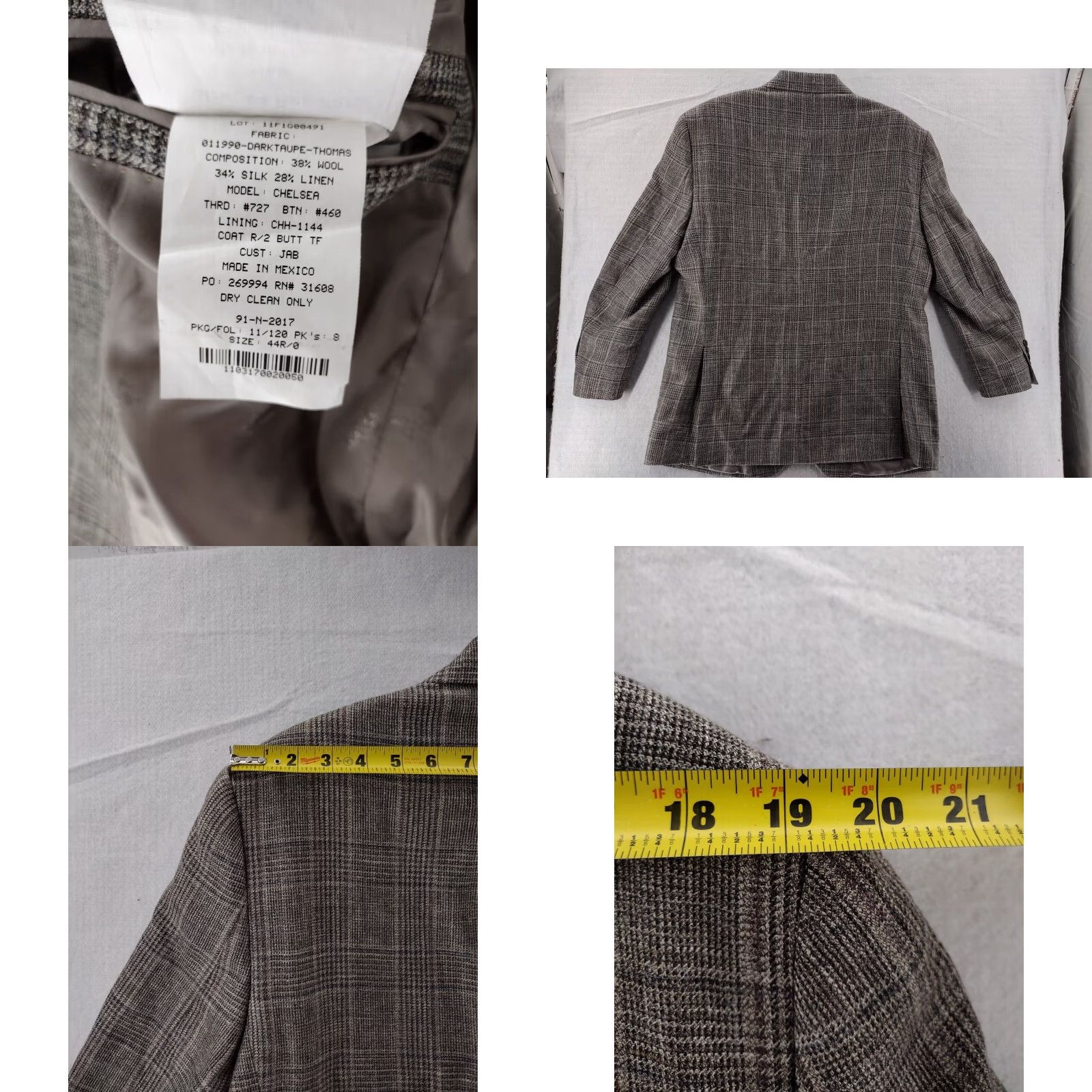 Jos. A. Bank Mens JOS A Bank Reserve 44R Blazer Two Button Sports Coat Size 44R - 8 Thumbnail