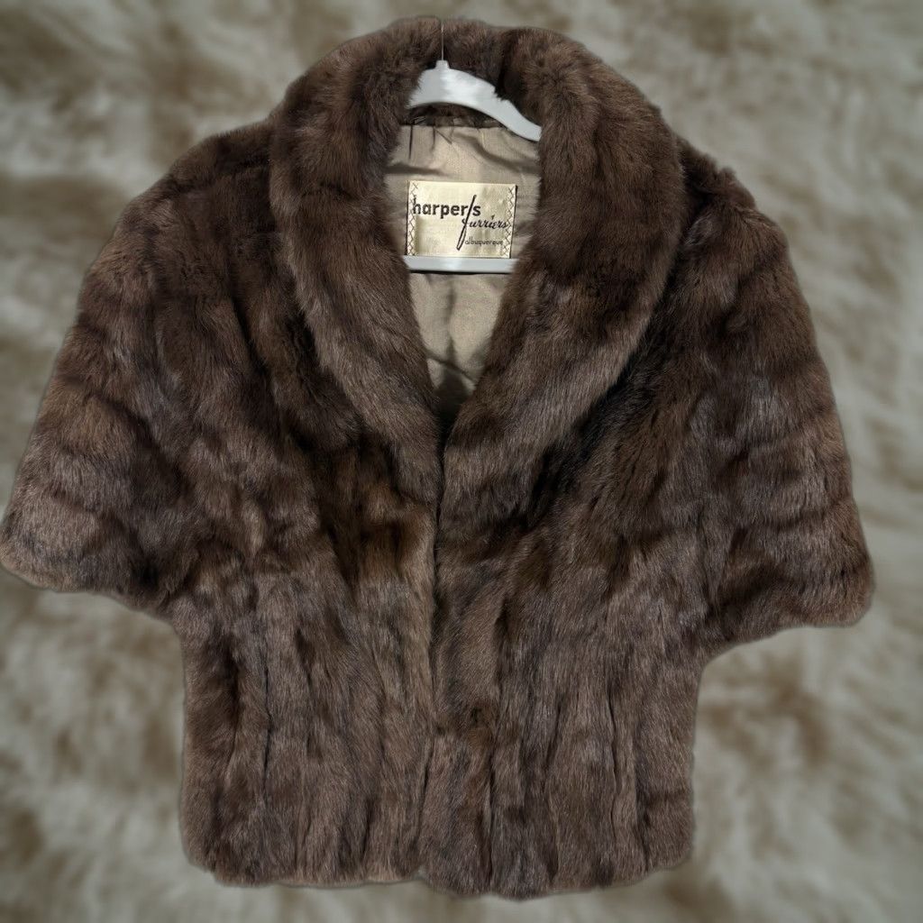 Vintage VINTAGE Harpers Furriers Mink STOLE S Womens Dark Brown Hook Closure Size S / US 4 / IT 40 - 1 Thumbnail