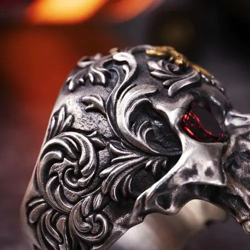 Jewelry Vintage Gothic Skull Ring Size ONE SIZE - 3 Thumbnail
