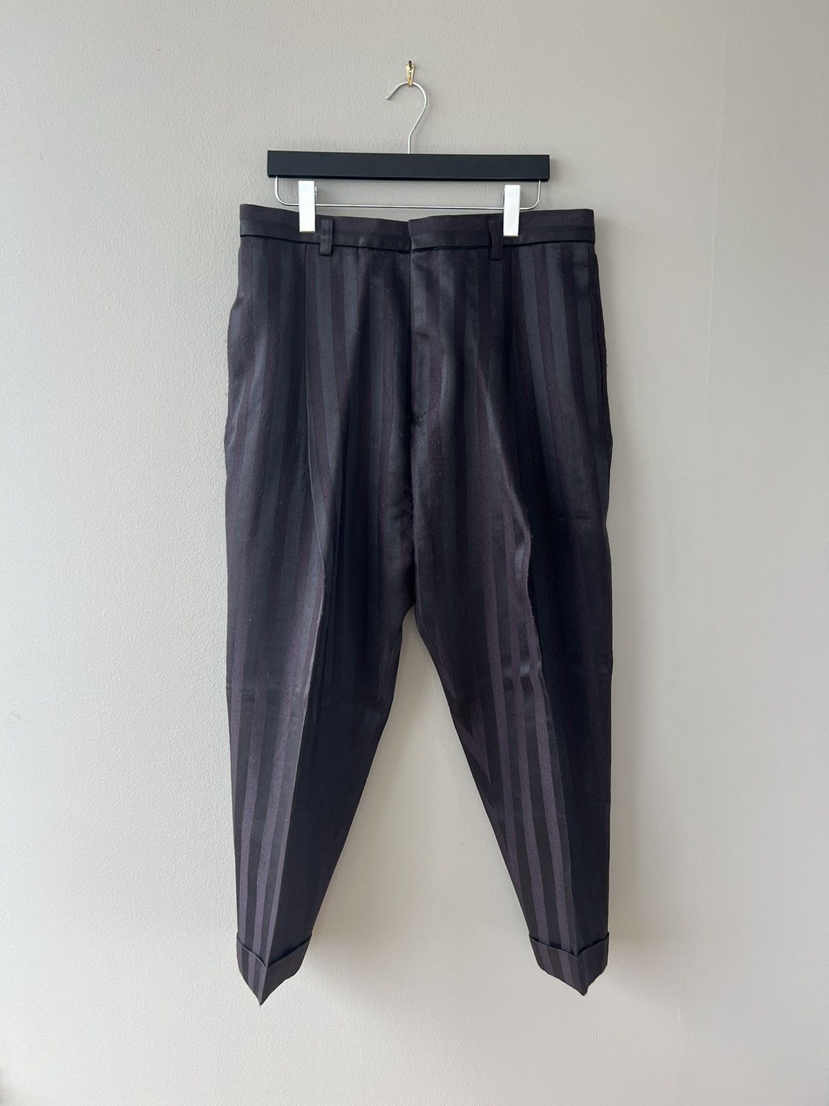 Haider Ackermann AW15 Striped Cuffed Wool Trousers Size US 36 / EU 52 - 1 Thumbnail