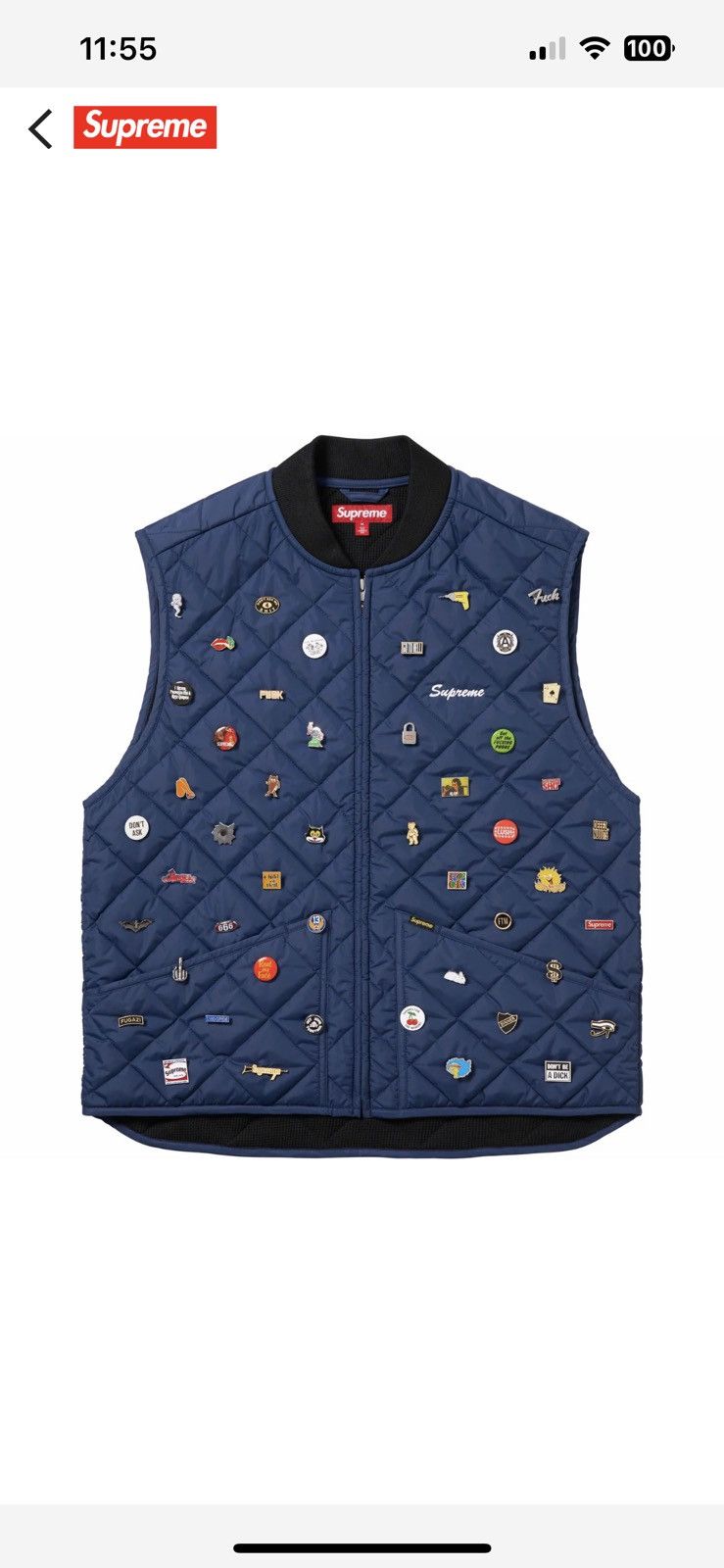 Supreme Supreme Pins Quilted Work Vest | Grailed