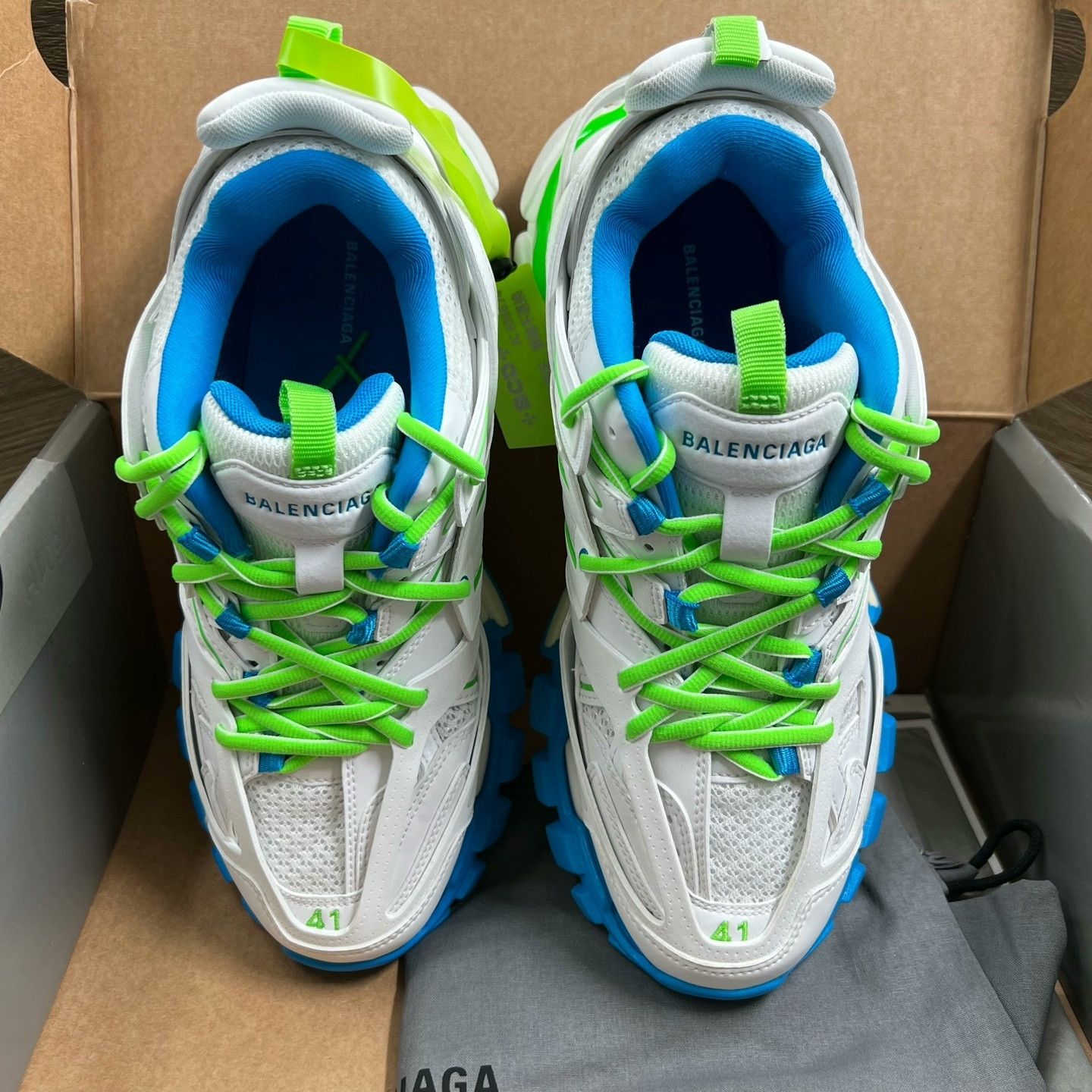 Balenciaga Balenciaga Track White Green Blue Dad Shoes Size US 8 / EU 41 - 1 Thumbnail