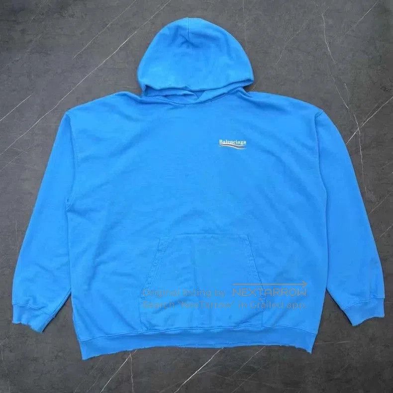 Balenciaga Balenciaga Distressed Blue Hoodie 23SS. Size US XS / EU 42 / 0 - 1 Thumbnail