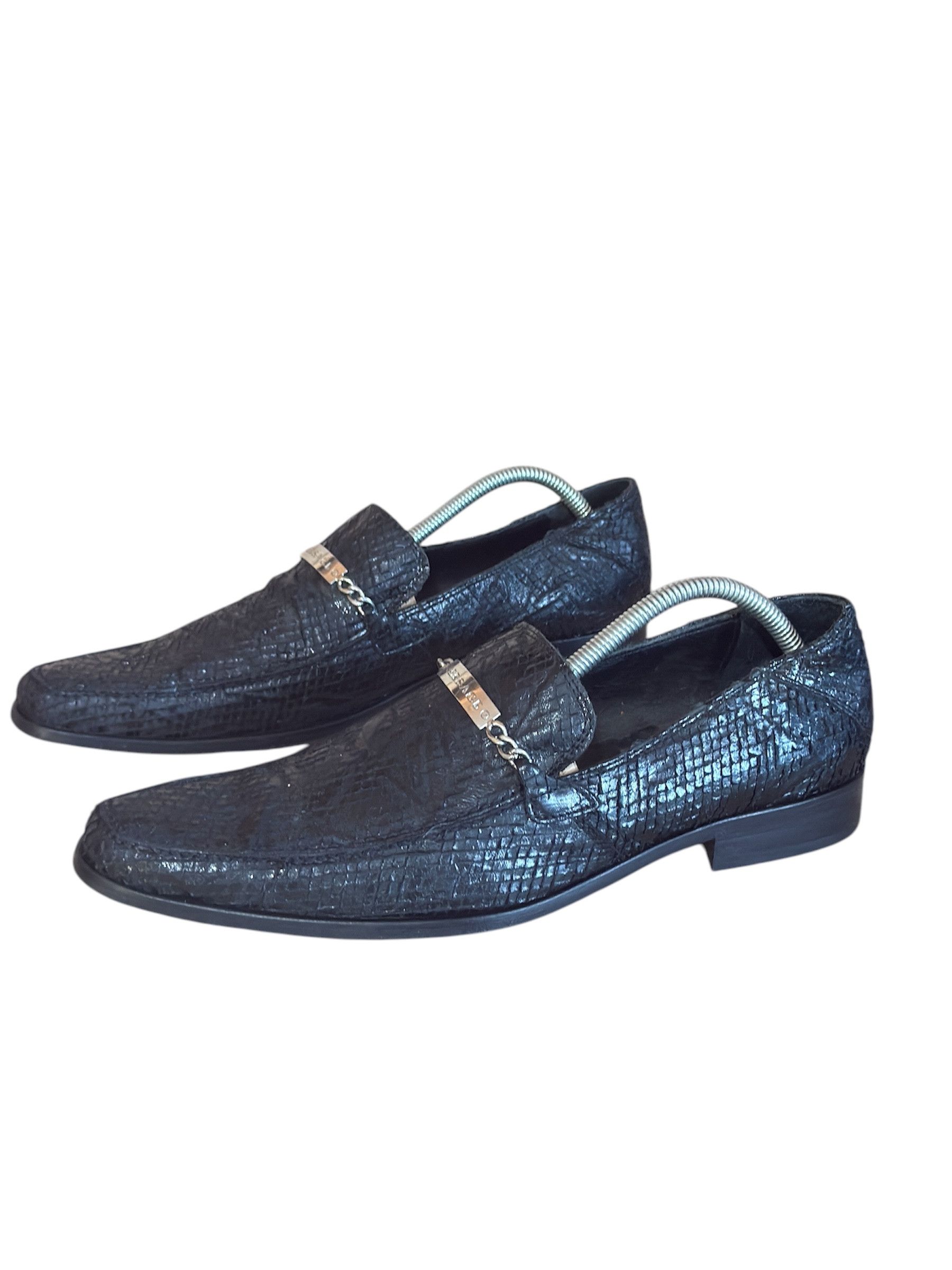 Versace Python print loafers size 41 ? Versace Collection loafers python leather black main image 2