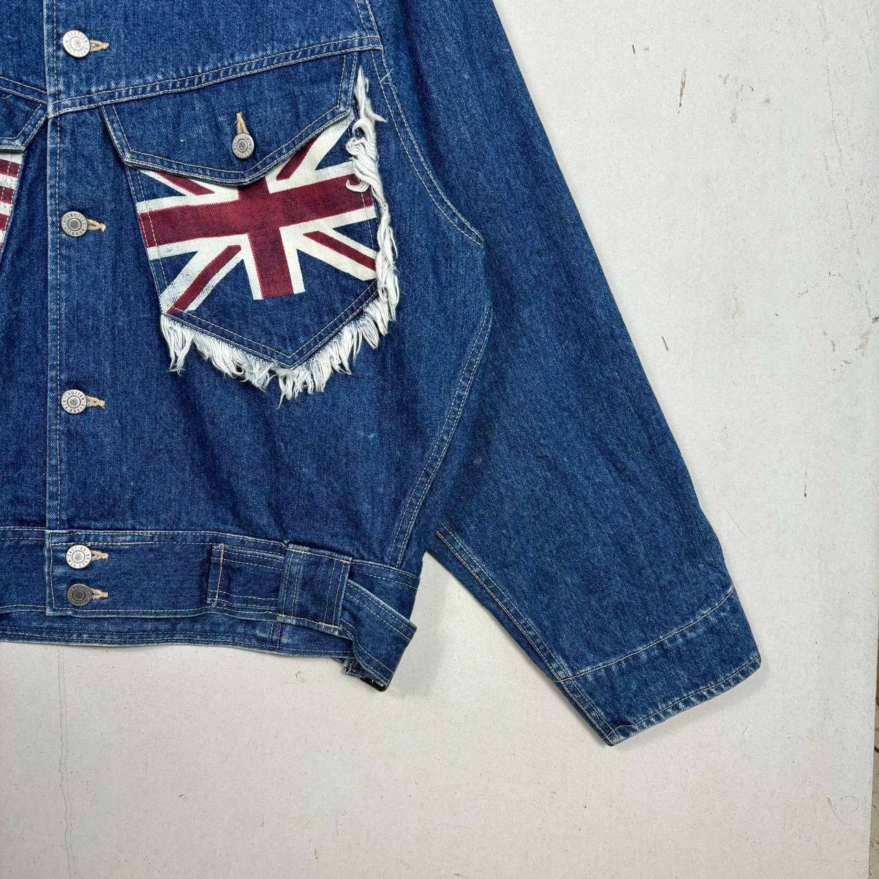 Japanese Brand Vintage Frankie 3052 Japanese Denim Flag Jacket Raglan Size US L / EU 52-54 / 3 - 5 Thumbnail