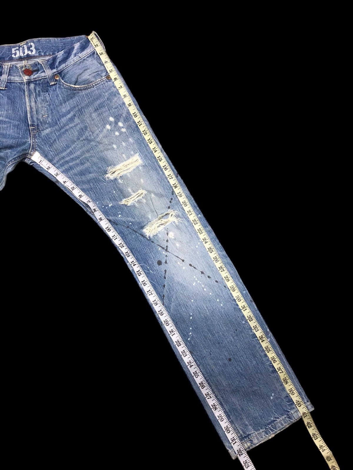 Edwin SPLATTER PAINT DISTRESSED DENIM Size US 30 / EU 46 - 6 Thumbnail