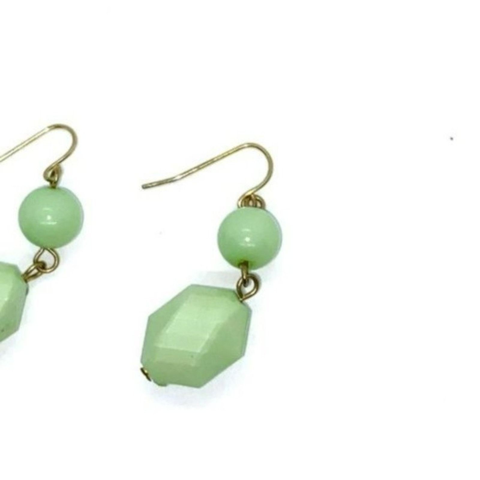 Handmade Seafoam Mint Green Beaded Dangle Earrings Size ONE SIZE - 3 Thumbnail