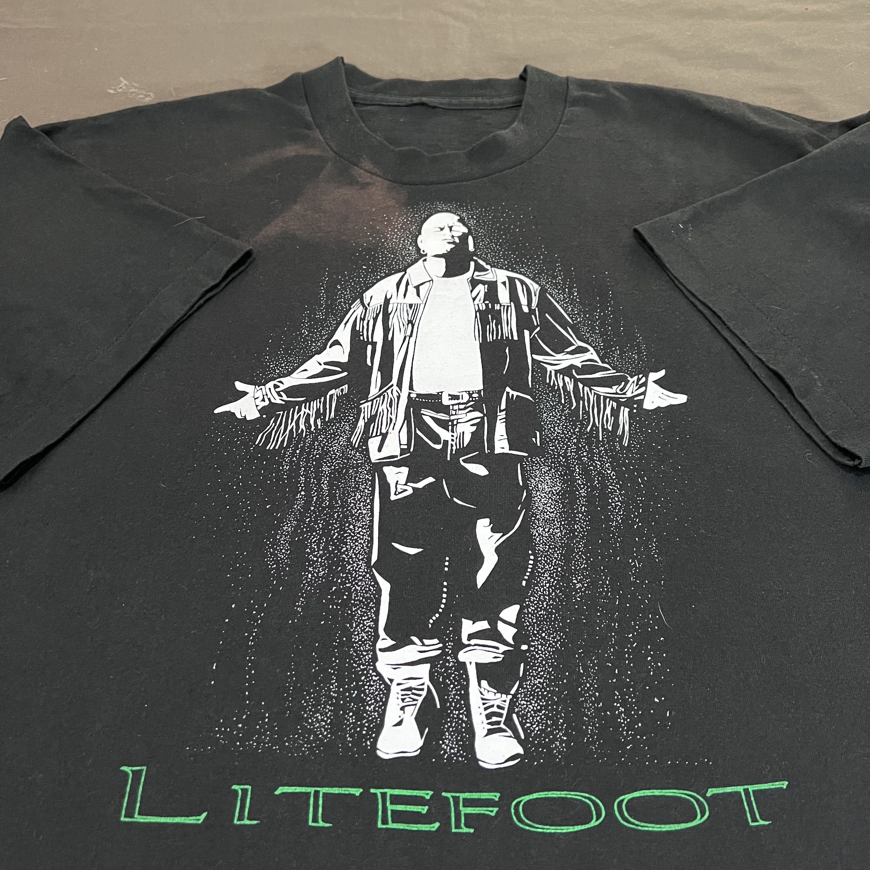 Rap Tees × Vintage Vintage 90s Litefoot Promo Tee 2XL native american rapper Size US XXL / EU 58 / 5 - 6 Thumbnail