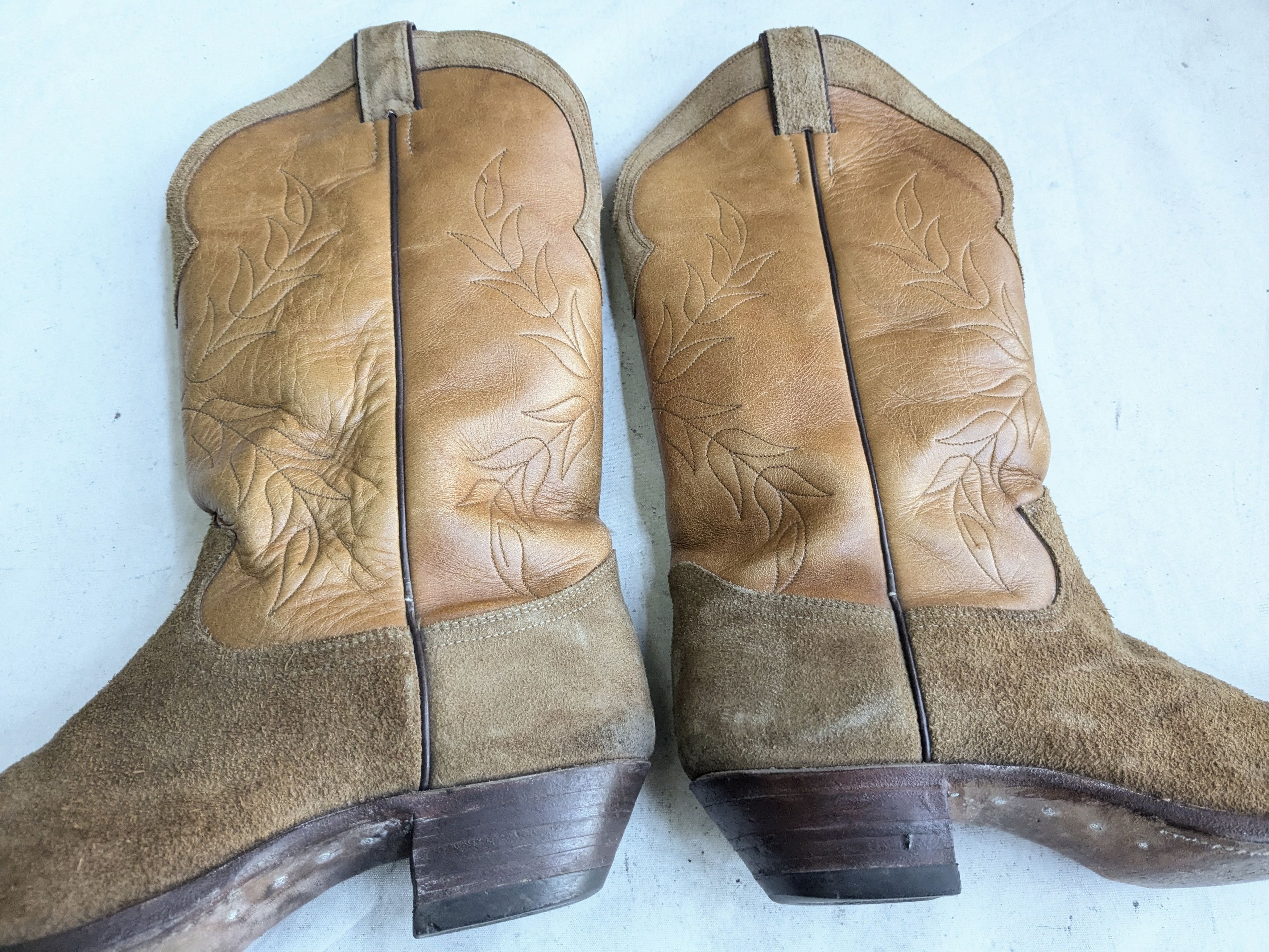 Justin Boots Justin Cowboy Boots Brown 11 D Suede Leather Size US 11 / EU 44 - 6 Thumbnail