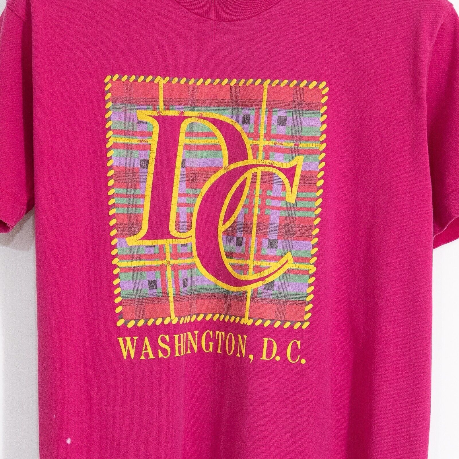 Vintage Vintage 90s Washington DC T Shirt Medium - Plaid Tourism Size US M / EU 48-50 / 2 - 3 Thumbnail