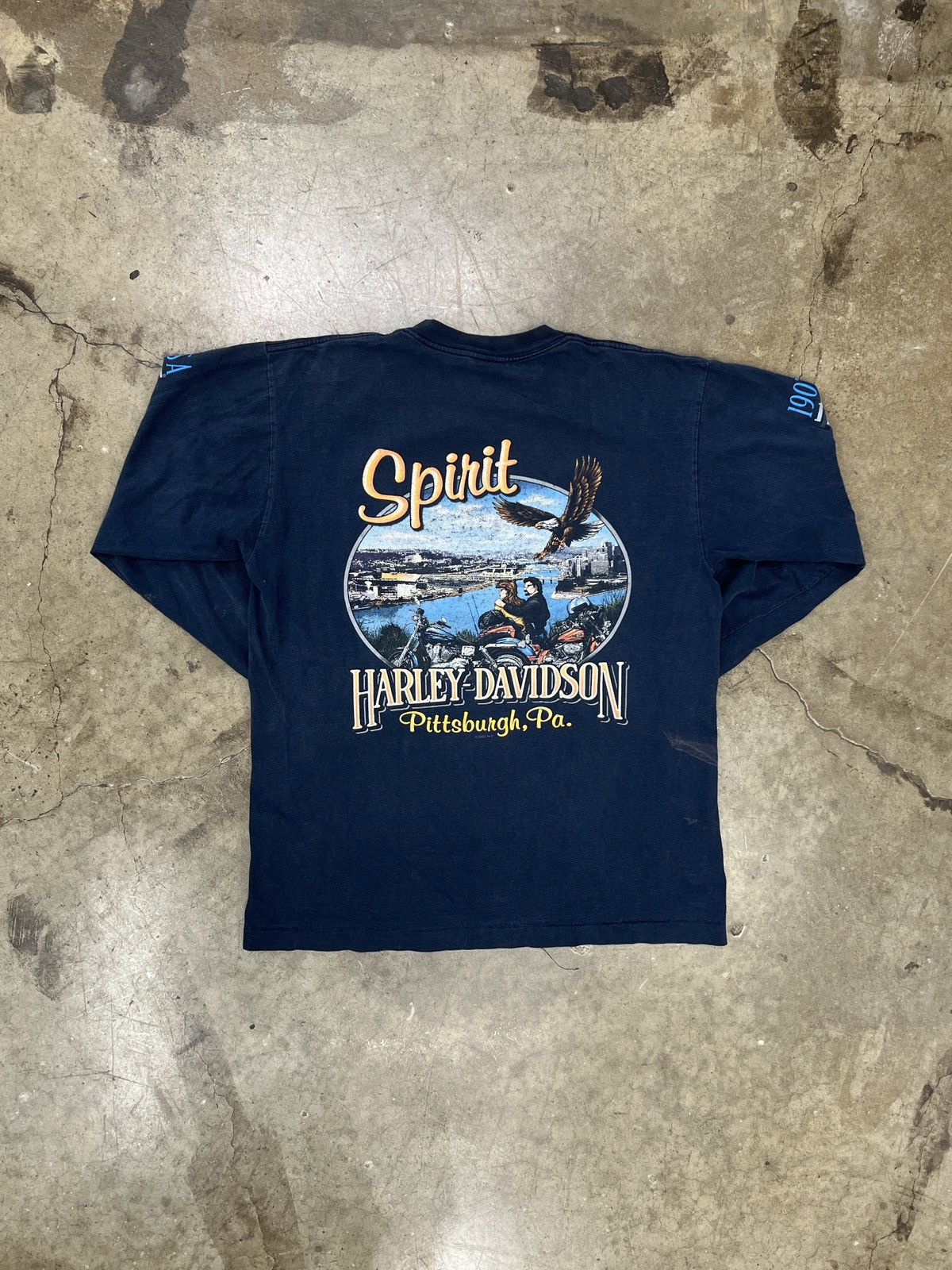 Harley Davidson Vintage 2002 Harley Davidson Spirit Pittsburgh Tee Large Size US L / EU 52-54 / 3 - 2 Thumbnail