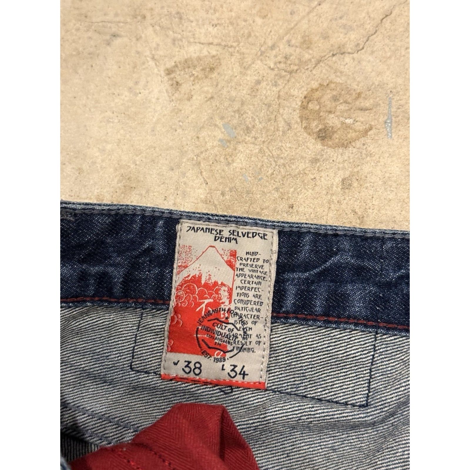 Cult Of Individuality Cult of Individuality Jeans Mens 38x28 Blue Rebel Straight Selvedge Whiskers 5-Pocket Design Distressed Logo Size US 38 / EU 54 - 3 Thumbnail