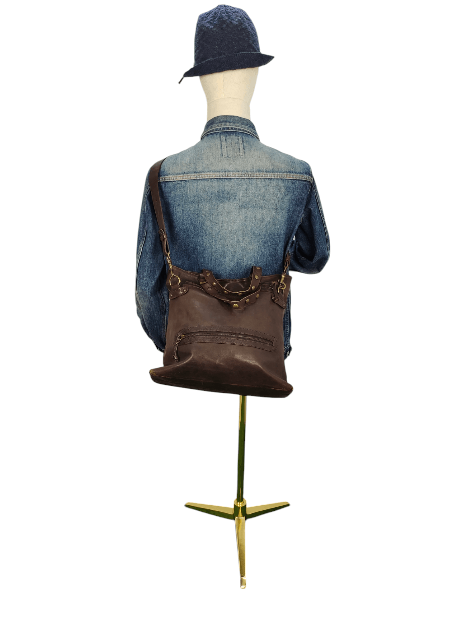 Leather Vintage Via Repubblica Italy Patina Full Leather 2 Way Bag Size ONE SIZE - 2 Thumbnail