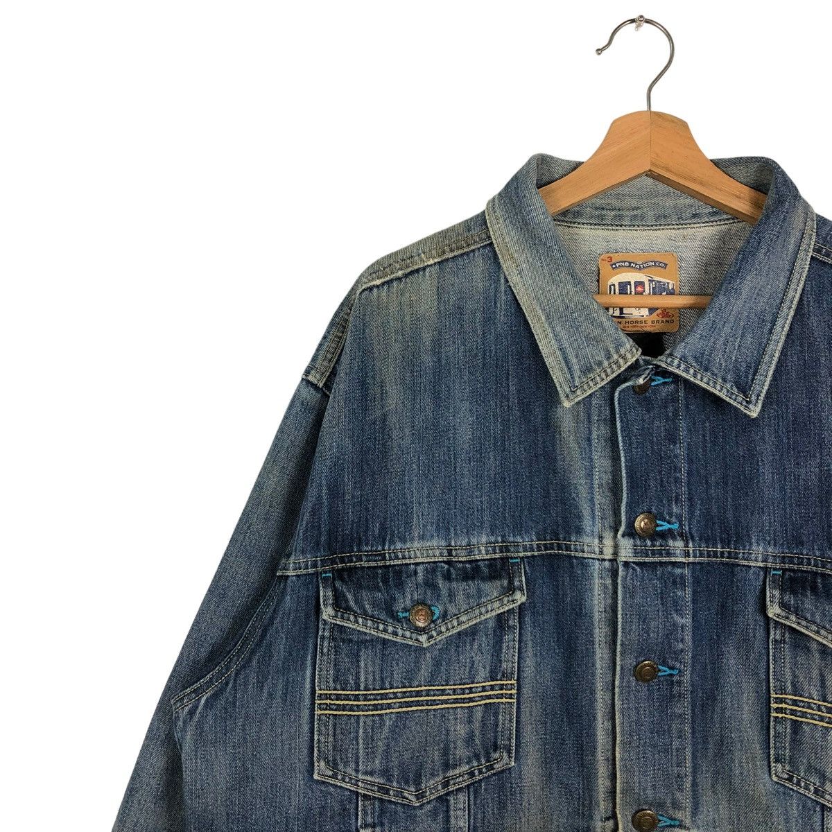 Japanese Brand 🔥90’s Vintage Denim Biker Jacket Iron Horse Big Logo Size US XL / EU 56 / 4 - 5 Thumbnail