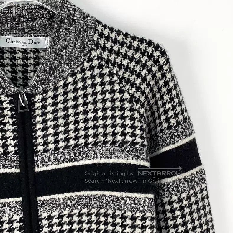 Dior Dior Black checkered cashmere stand-up collar zipper long- Size XS / US 0-2 / IT 36-38 - 3 Thumbnail