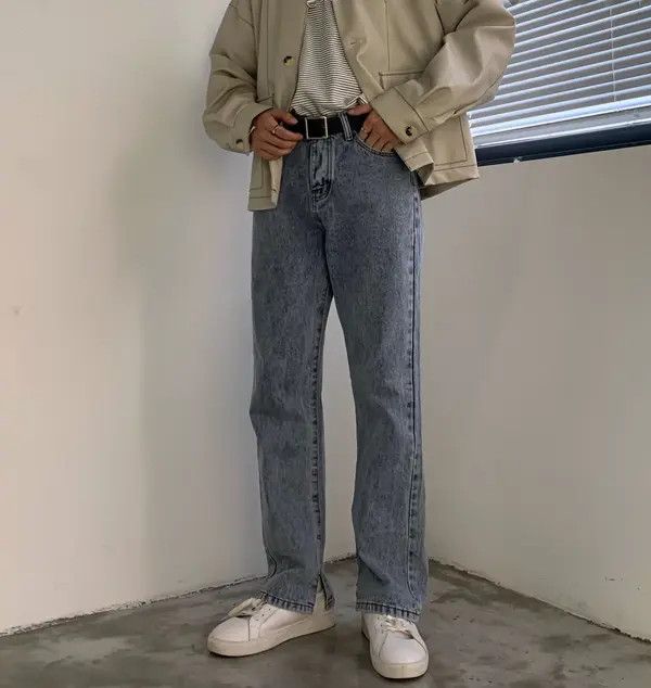 Designer Vintage washed loose straight versatile flared jeans Size US 32 / EU 48 - 1 Thumbnail