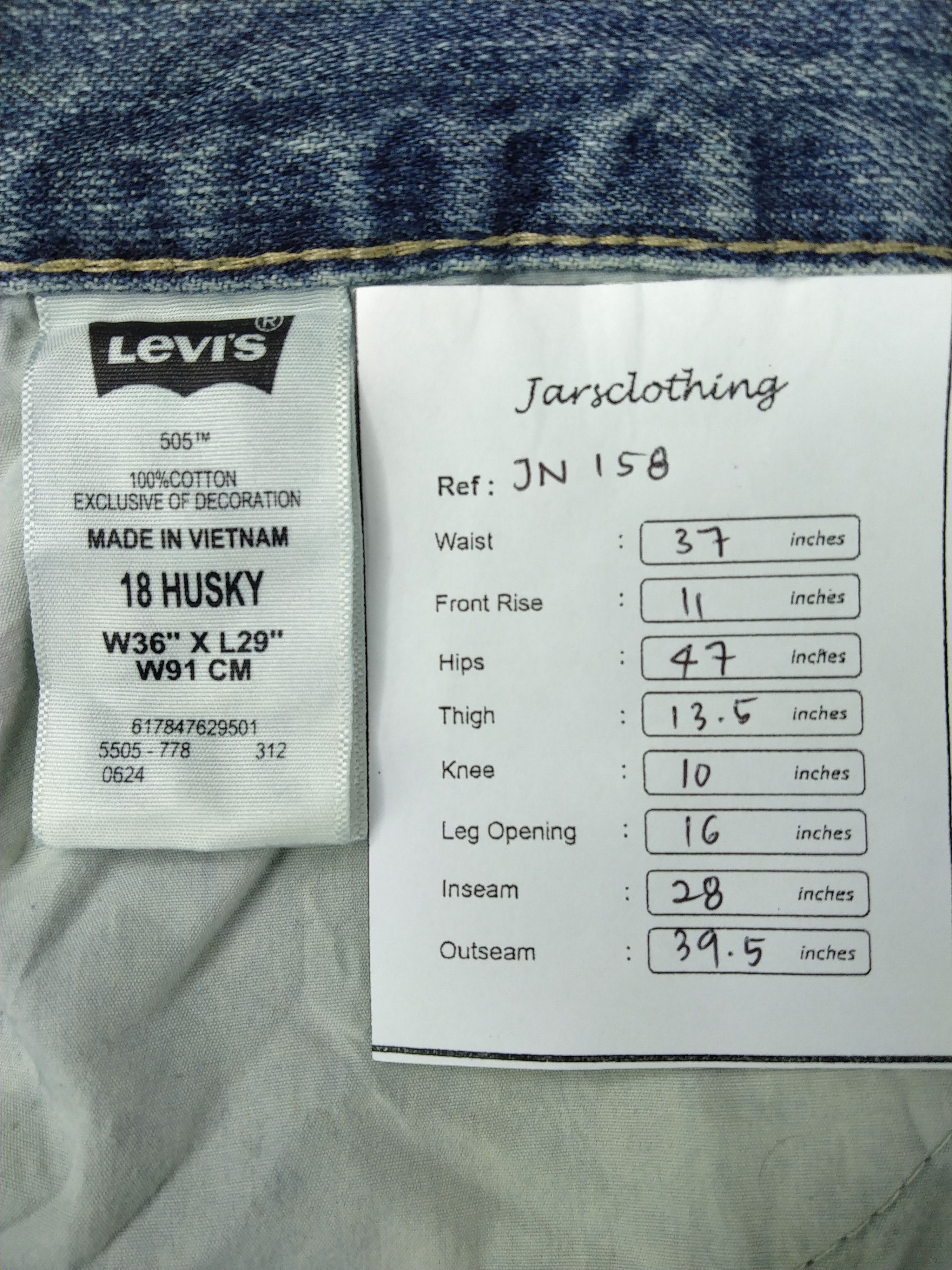 Levi's Vintage Levi's 505 Straight Distressed Denim 37x28 -JN158 Size US 37 - 12 Thumbnail