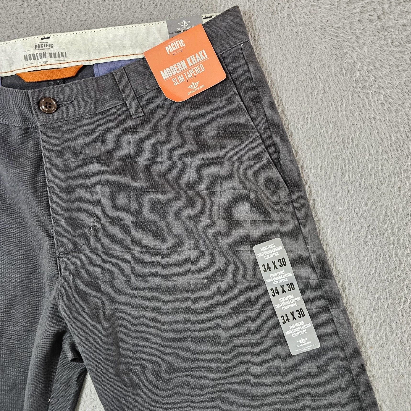 Dockers Dockers Pants Mens 34x30 Gray Pacific Modern Khaki Slim Tapered Casual Chino Size US 34 / EU 50 - 2 Thumbnail