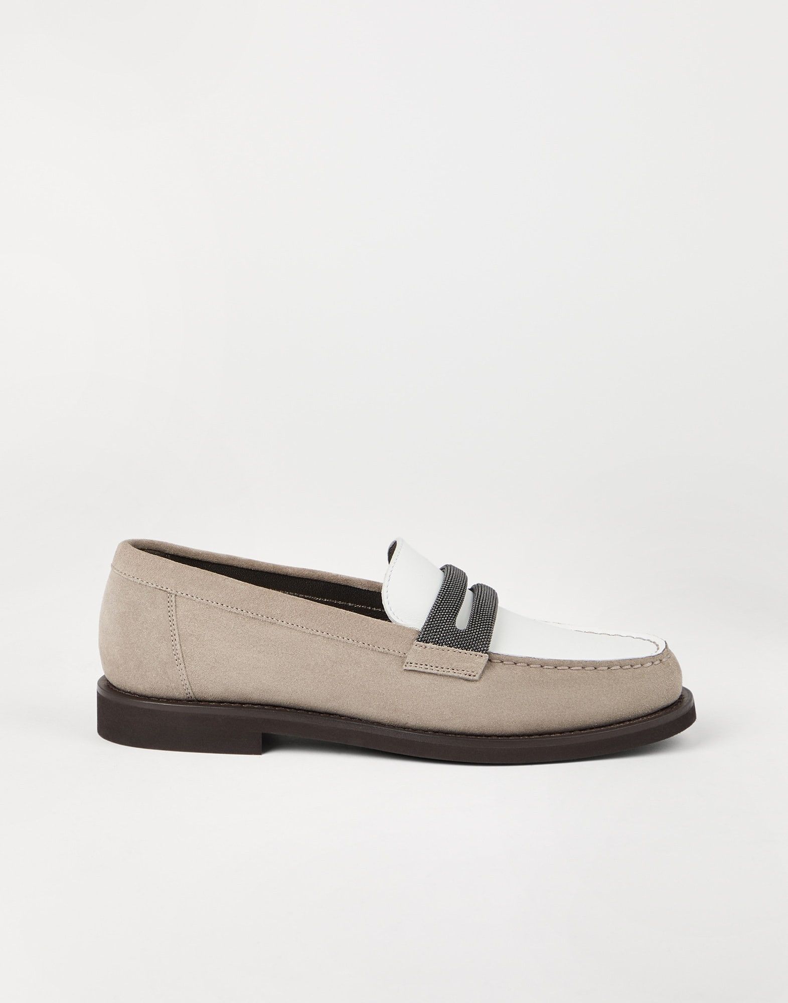 Brunello Cucinelli o1la1rc1a0326 Suede Penny Loafers in Multicolor Size US 8 / IT 38 - 1 Thumbnail