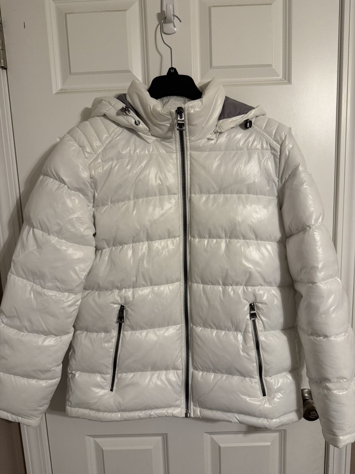 White Guess puffer coat