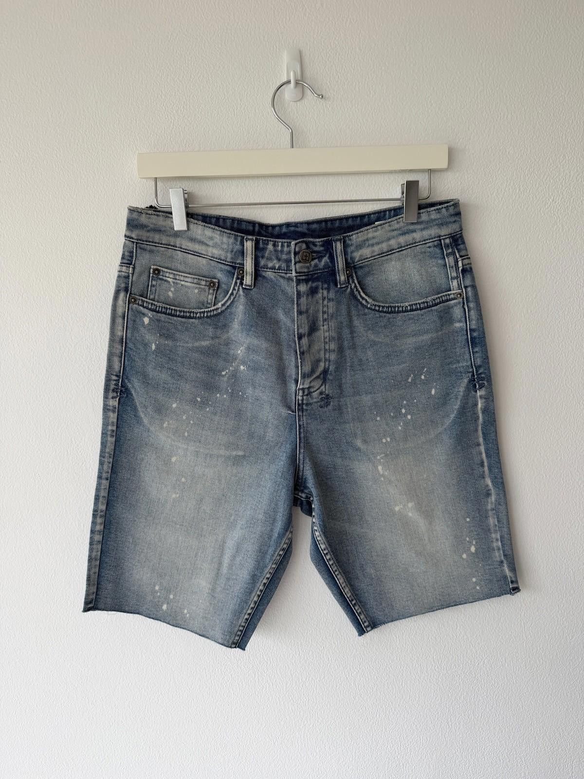 new Ksubi mens denim shorts wolf vapour trashed blue 32